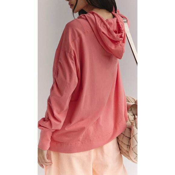 FP MOVEMENT BY FREE PEOPLE Hot Shot Hooded Layer Hibiscus XS NWOT FP-187 - Picture 6 of 8